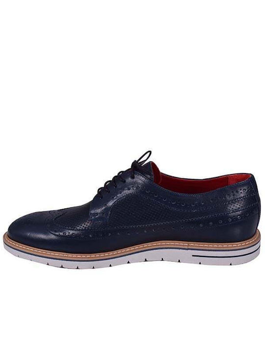 Stefan Fashion Men's Leather Oxfords Blue