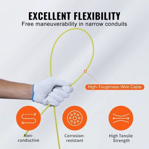 Vevor Fishing Tape 30.5m 4.8mm Cable Pulling Tool Fiberglass Djpyd316100ft6k90v0