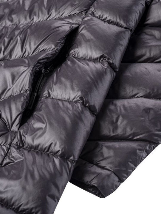 Women's Long Puffer Jacket for Winter with Hood Black