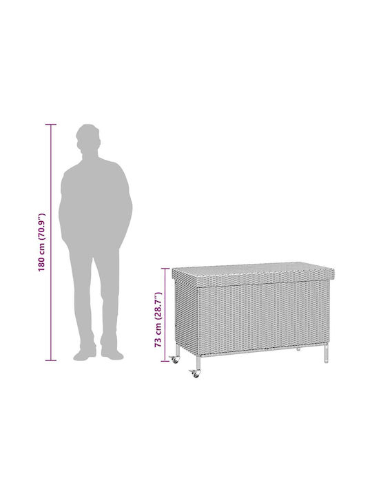 vidaXL Außenlagerbox Rattan Schwarz L110xB55xH73cm