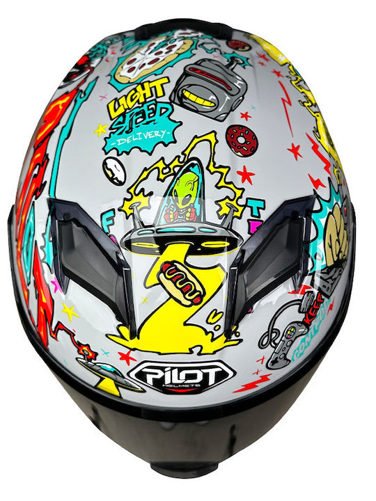 Pilot Alpha SV Future Express Basalt Grey Motorradhelm Volles Gesicht ECE 22.06 1550gr mit Sonnenblende