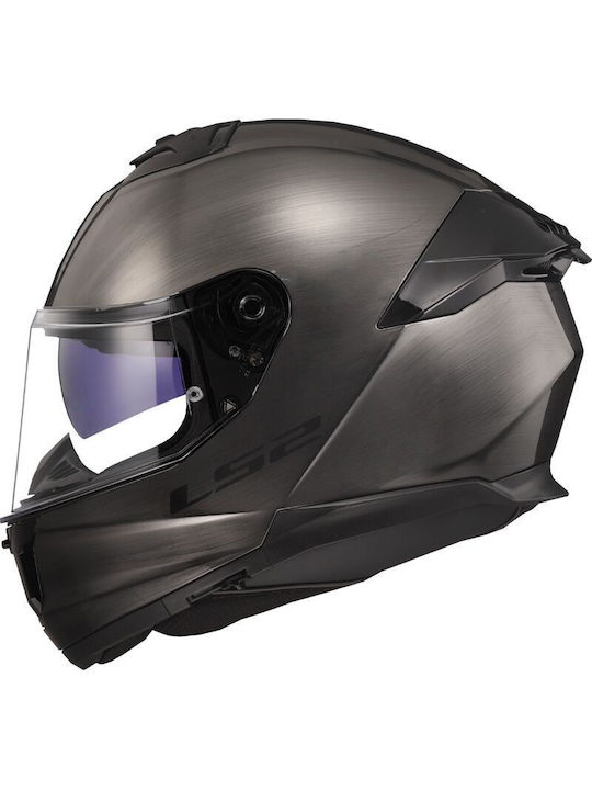 LS2 Stream Ii Jeans Titanium Motorcycle Helmet Full Face ECE 22.06 1550gr with Sunvisor