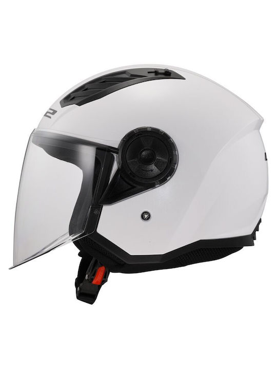 LS2 Airflow Ii Of616 Solid Gloss White Motorcycle Helmet Jet ECE 22.06 1200gr