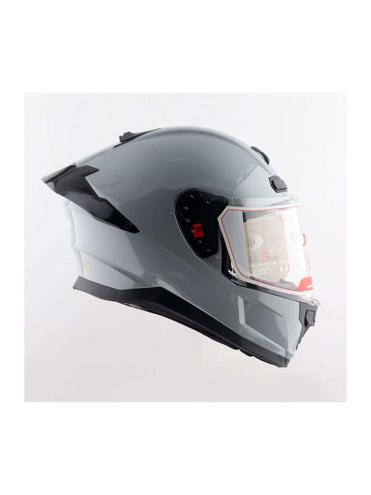 Axor Apex Solid Grey Motorcycle Helmet Full Face ECE 22.06 1600gr with Pinlock and Sunvisor