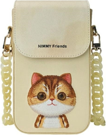 Nimmy Set 3in1 Phone Bag + Wallet + Locator Case Khaki Big Eyed Pet 2.0 Cat