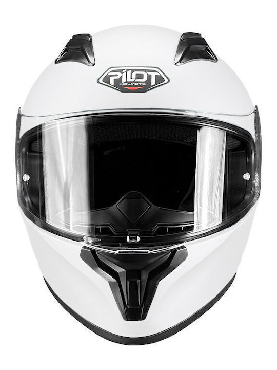 Pilot Flex White Motorcycle Helmet Full Face ECE 22.06 1450gr