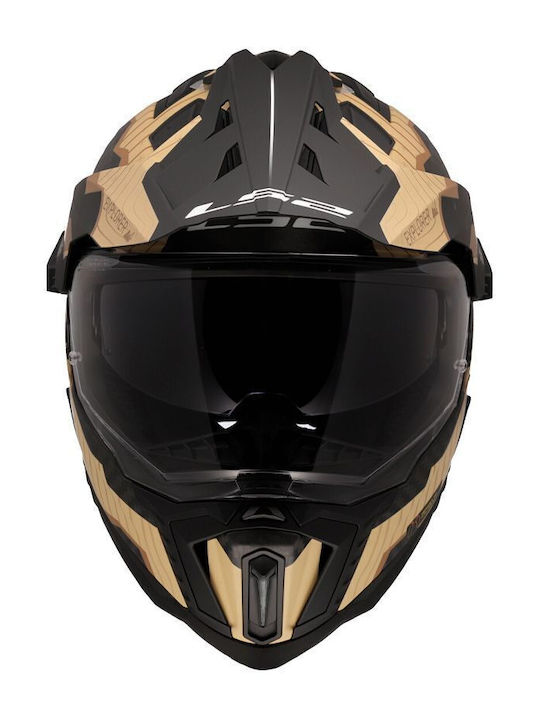 LS2 MX701 C Explorer Trick Matt Brown/Sand Κράνος Μηχανής On-Off ECE 22.06 1450gr με Pinlock και Sunvisor