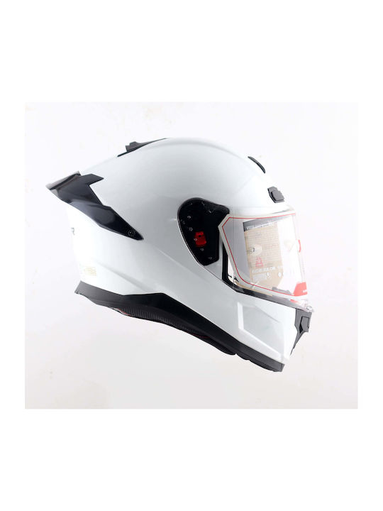 Axor Apex + Δώρο Bluetooth Solid White Motorcycle Helmet Full Face ECE 22.06 1600gr with Pinlock and Sunvisor