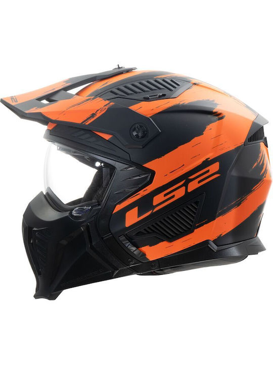 LS2 Drifter Modular DOT / ECE 22.06 OF606 MUD Matt Black Orange LS2 Drifter Modular DOT / ECE 22.06 OF606 MUD Matt Black Orange