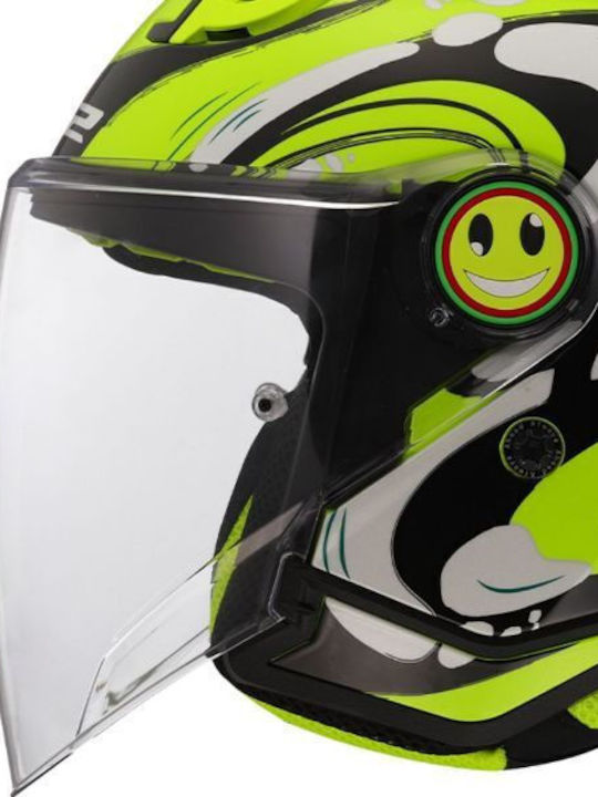 LS2 Funny II Glup Hi-Vis Жълт Детски Каска За Мотор Джет ECE 22.06 1100гр
