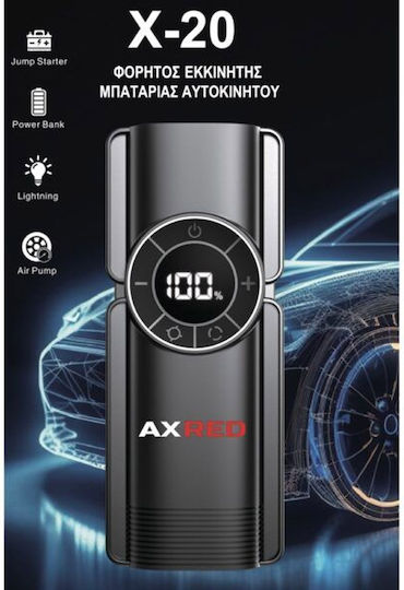 Axred X10 Φορητός Εκκινητής Μπαταρίας Αυτοκινήτου 20000mAh με Power Bank / USB / Φακό