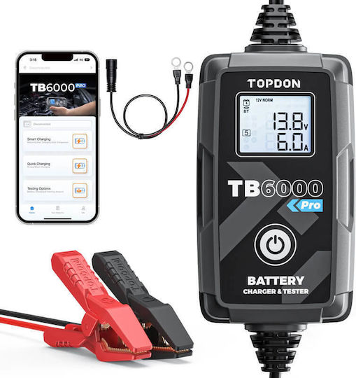 Topdon TB6000Pro Φορτιστής & Συντηρητής Μπαταρίας Αυτοκινήτου 6/12V