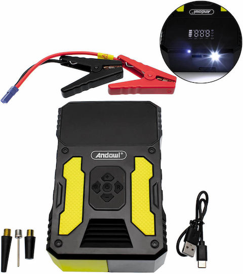 Andowl Qxd656 Portable Car Battery Jump Starter 15000mAh with USB / Pump / Φακό / Power Bank