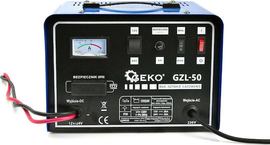 Geko GZL-50 Car Truck Motorcycle Battery Charger 12/24V
