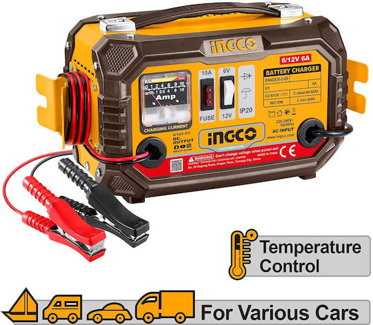 Ingco Încărcător Baterie Auto 6/12V