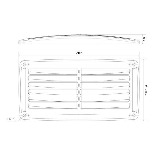 Lalizas Boat Air Duct Louver 206x106mm White