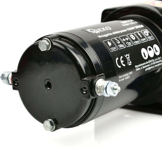 Geko Electric 4x4 Car Winch 12V with Towing Capacity 1588kg