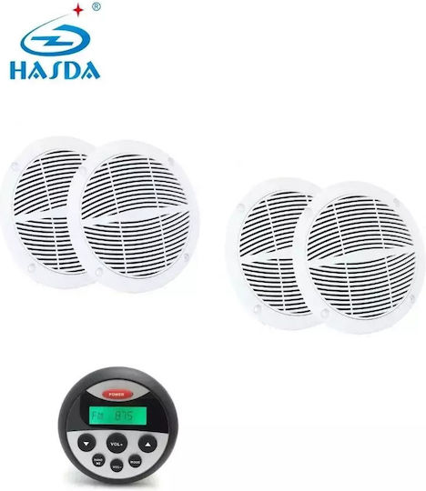 Hasda Sistem audio pentru barci 40W Waterproof cu AUX / Bluetooth Negru