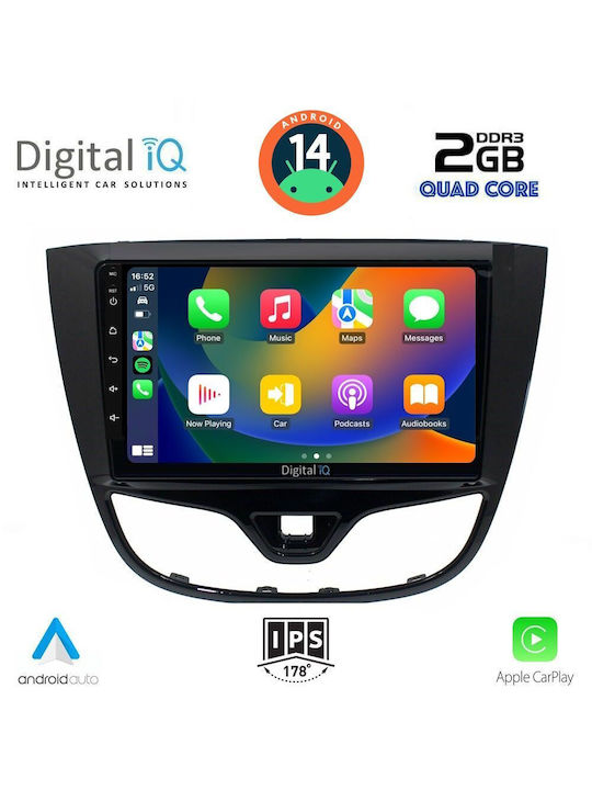 Digital IQ Car Audio System for Opel Karl 2014-2019 (Bluetooth/USB/WiFi/GPS/Apple-Carplay/Android-Auto) with Touch Screen 10"