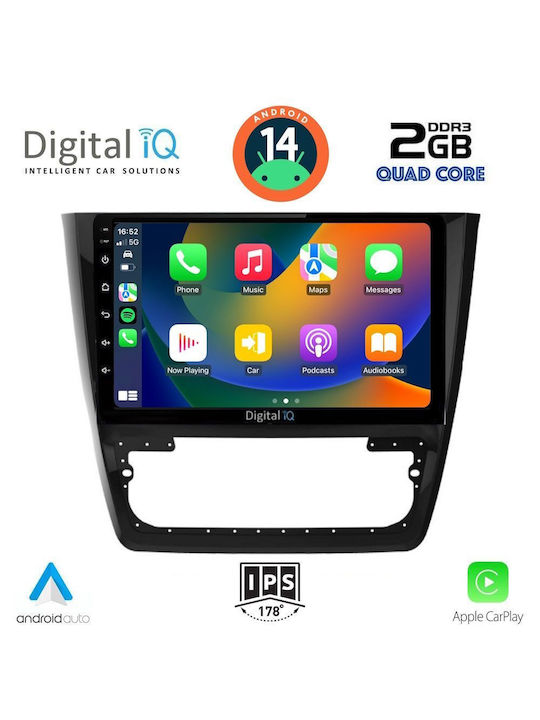 Digital IQ Sistem Audio Auto pentru Skoda Yeti 2014 (Bluetooth/USB/WiFi/GPS/Apple-Carplay/Android-Auto) cu Ecran Tactil 10"