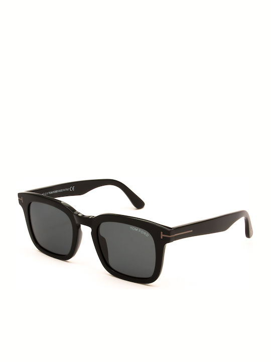 Tom Ford Men's Sunglasses with Black Horn-Rimmed Frame and Grey Gradient Lenses FT0751 01A