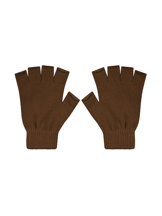 Stamion Fingerless Gloves Brown