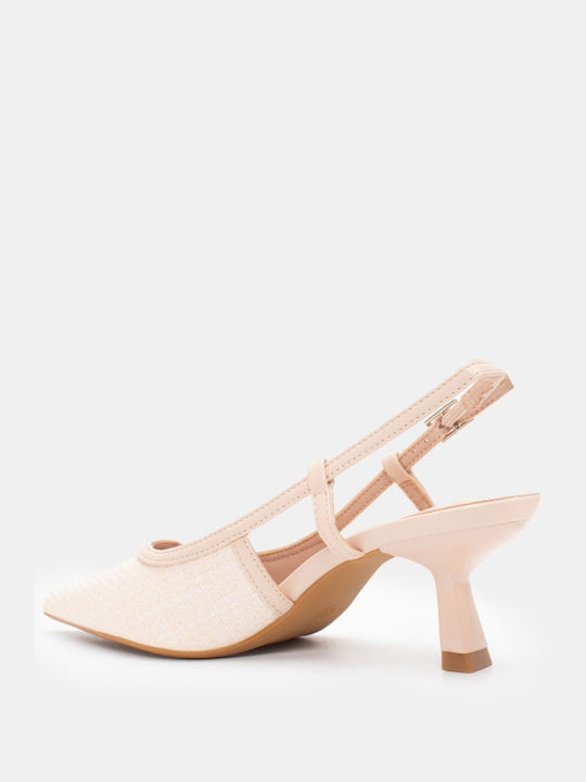 Luigi Pumps mit mittelhohem Absatz Beige