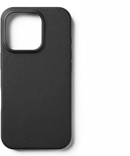 Mujjo Umschlag Rückseite Leder 1mm Schwarz (iPhone 17 Pro / iPhone 16 Pro)