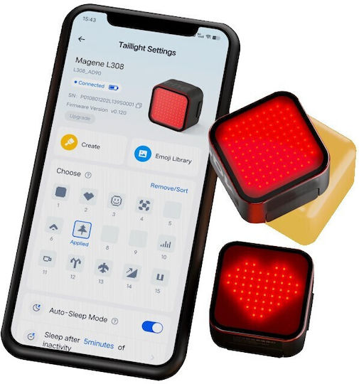 Magene Οπισθιο Φαναρι Με Βαση Ντιζας Σελας L308 30 Lumens Bluetooth Usb Led P0108012