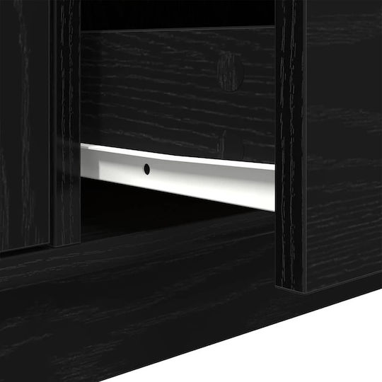 TV-Ständer mit LED-Beleuchtung Schwarze Eiche