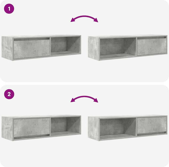 TV-Ständer Grau M100xP31xH25.5cm