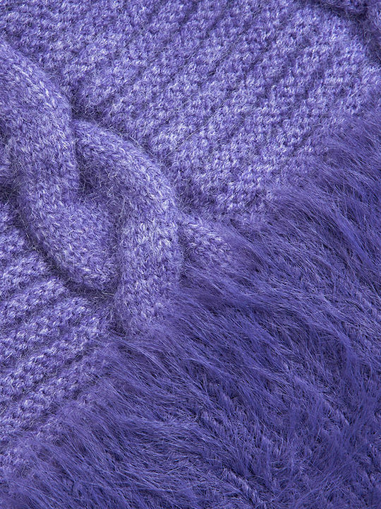 Beanie Γυναικείος Σκούφος Πλεκτός σε Λιλά χρώμα