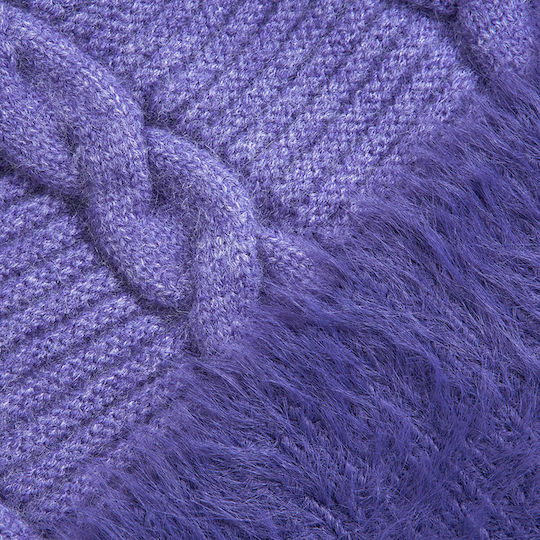 Beanie Γυναικείος Σκούφος Πλεκτός σε Λιλά χρώμα