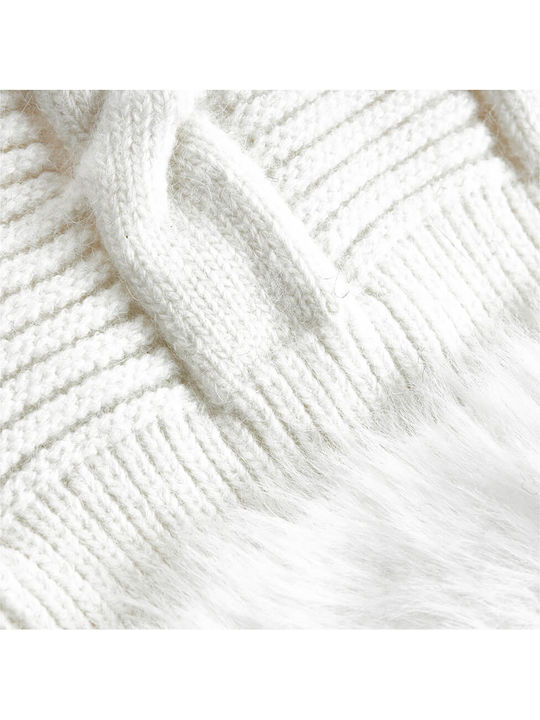 Beanie Γυναικείος Σκούφος Πλεκτός σε Εκρού χρώμα