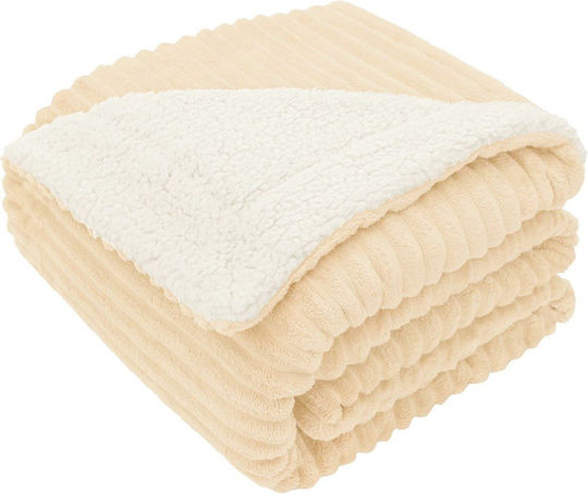 Furry Blanket Single 160x220cm Cream
