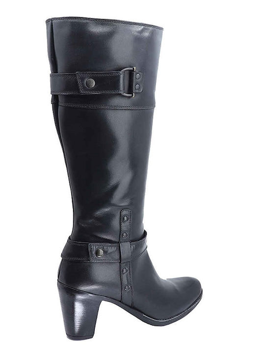 Leder Damenstiefel Schwarz