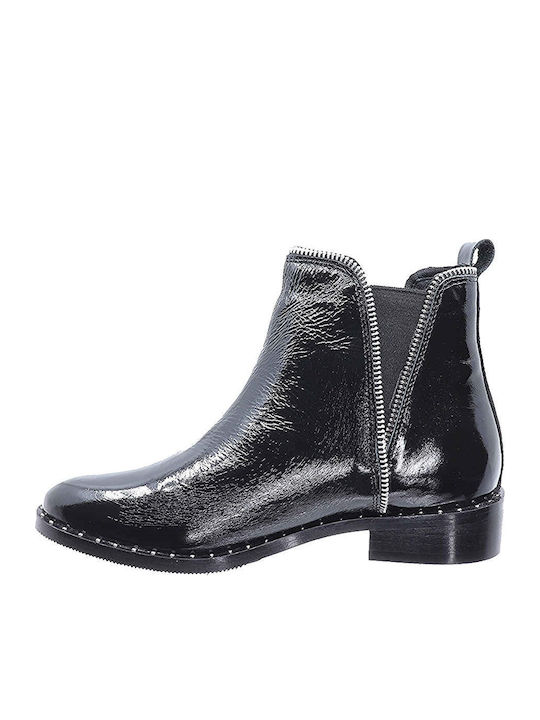 Stiefeletten Damen aus Lackleder Schwarz