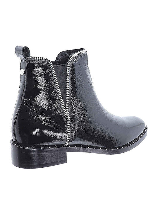 Stiefeletten Damen aus Lackleder Schwarz