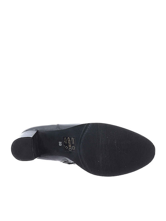 Leder Stiefeletten Damen Schwarz