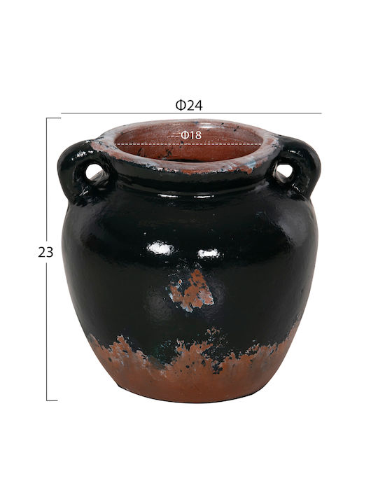 HomeMarkt Decorative Vase Black 24x18x23cm