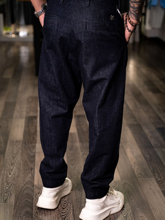 Ανδρικό Παντελόνι Τζιν με Loose Tapered Εφαρμογή Blue