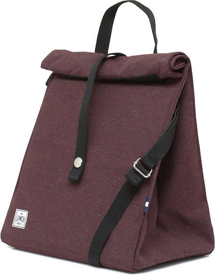 The Lunch Bags Lunchbags Σχολικό Ισοθερμικό Τσαντάκι Φαγητού Χειρός 8lt Μπορντό 26x19x28εκ.