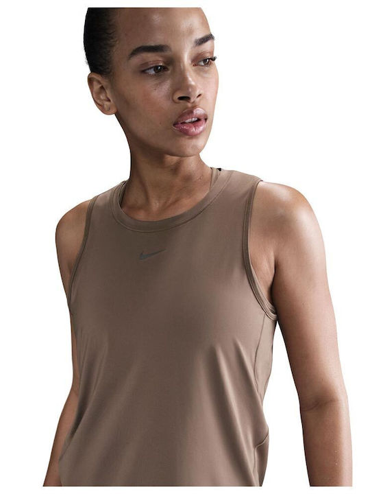 One Classic Women's Blouse Sleeveless Brown