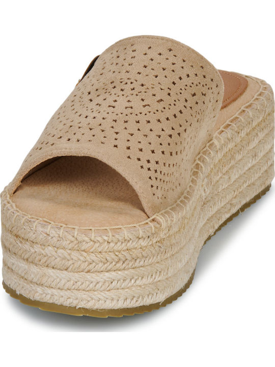 Flache Sandalen für Damen in Beige Farbe