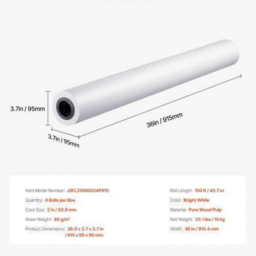 Vevor Χαρτί Ρολό x 150m 80gr/m²