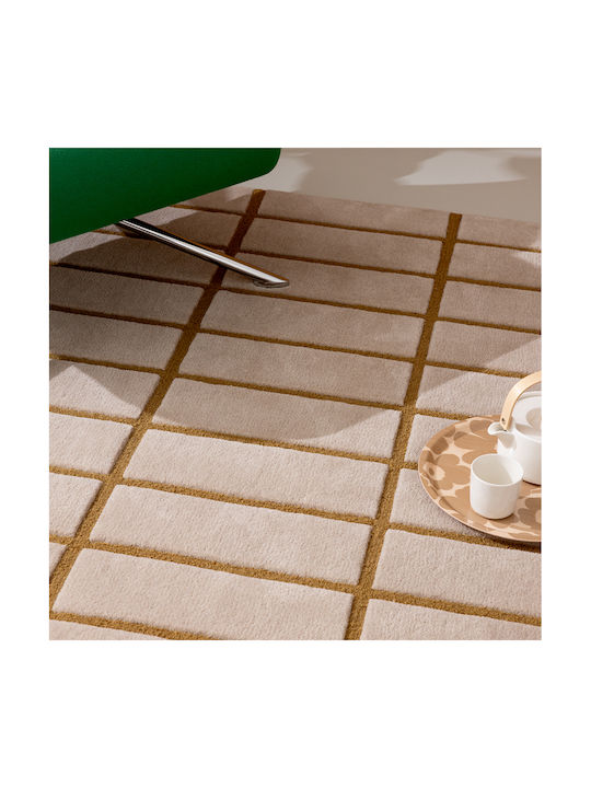 Marimekko Tiiliskivi 132906 Handgefertigt Teppich Rechteckig Synthetisch,Polyester/Cotton/Leather Bronze Yellow