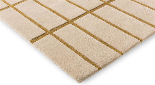 Marimekko Tiiliskivi 132906 Handgefertigt Teppich Rechteckig Synthetisch,Polyester/Cotton/Leather Bronze Yellow