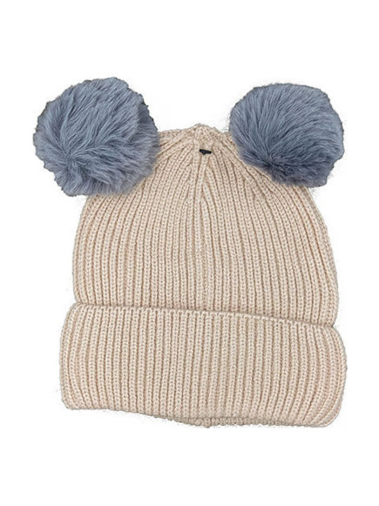 Kids Beanie Knitted Beige