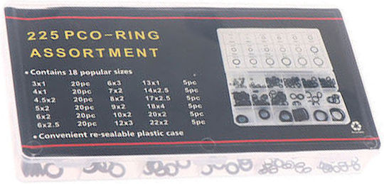 225-Piece O-ring Seal Kit Plastic Case 1110-22
