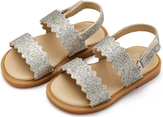 Babywalker Silver Baptism Leather Sandals